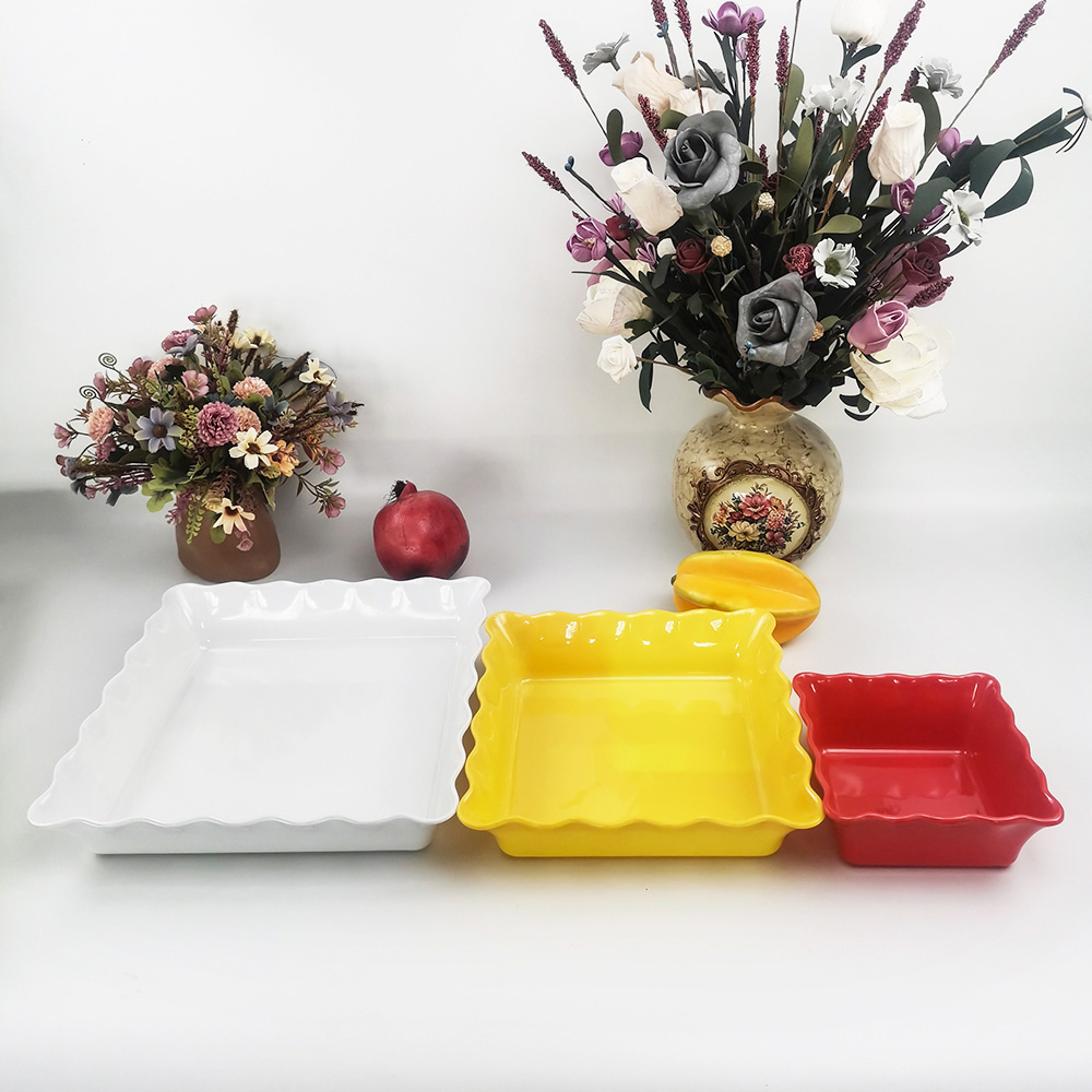 Bol à salade de fruits ondulé carré de cuisine au design unique
