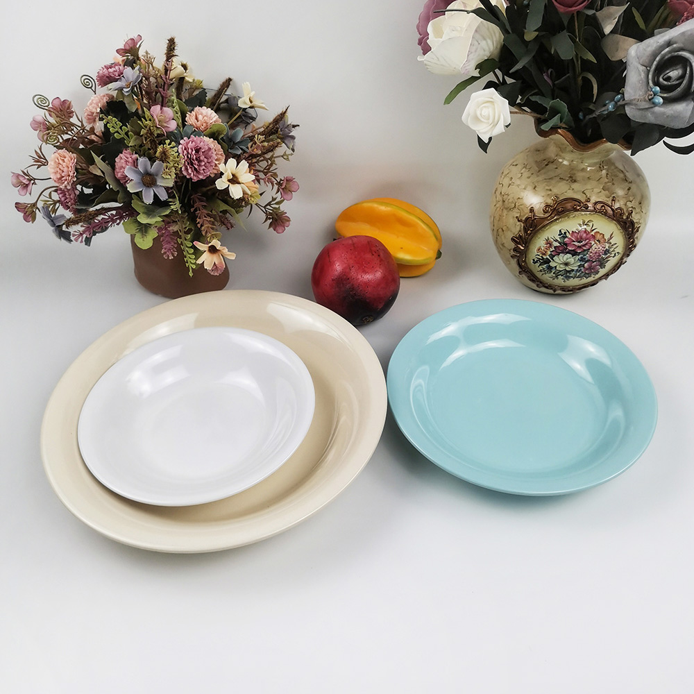 Plat de soupe rond en mélamine bon marché Nouvelle assiette en mélamine