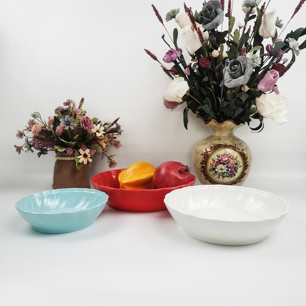 Salade de collation ronde en céramique populaire bol de fruits en céramique pour hôtel