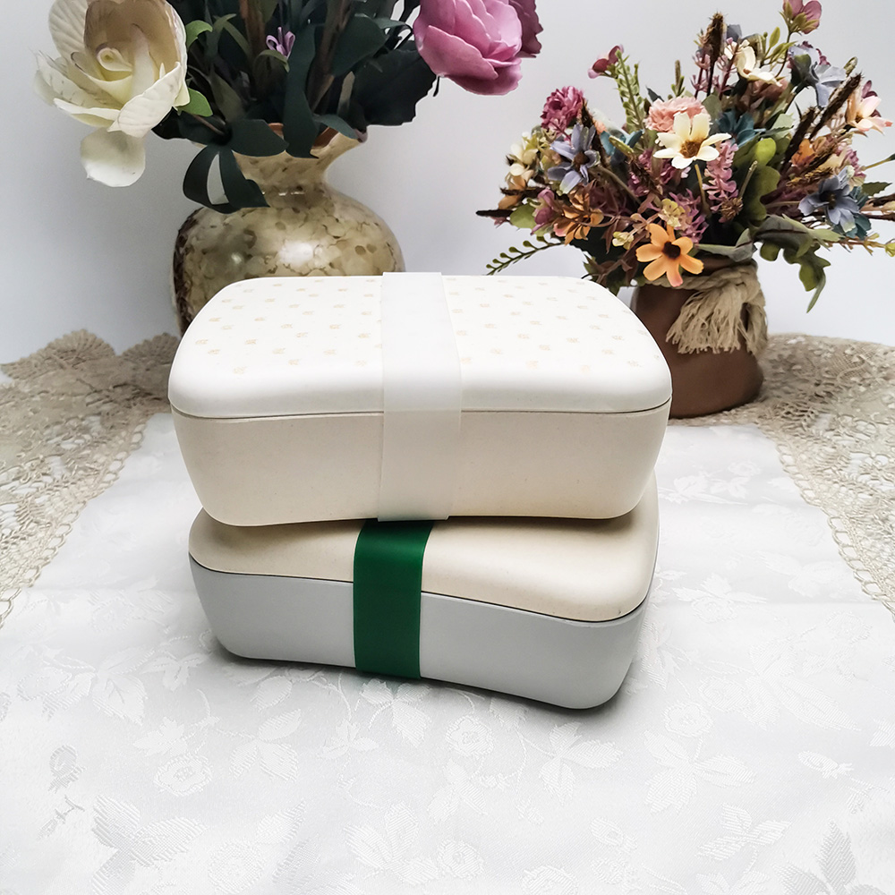 Boîte à bento carrée biodégradable écologique de couleur personnalisée