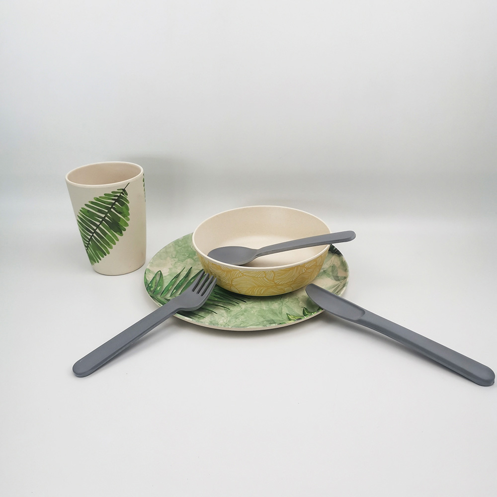 Ensemble de couverts pour ustensiles de cuisine écologiques - Fourchettes Cuillères Couteaux Ustensiles