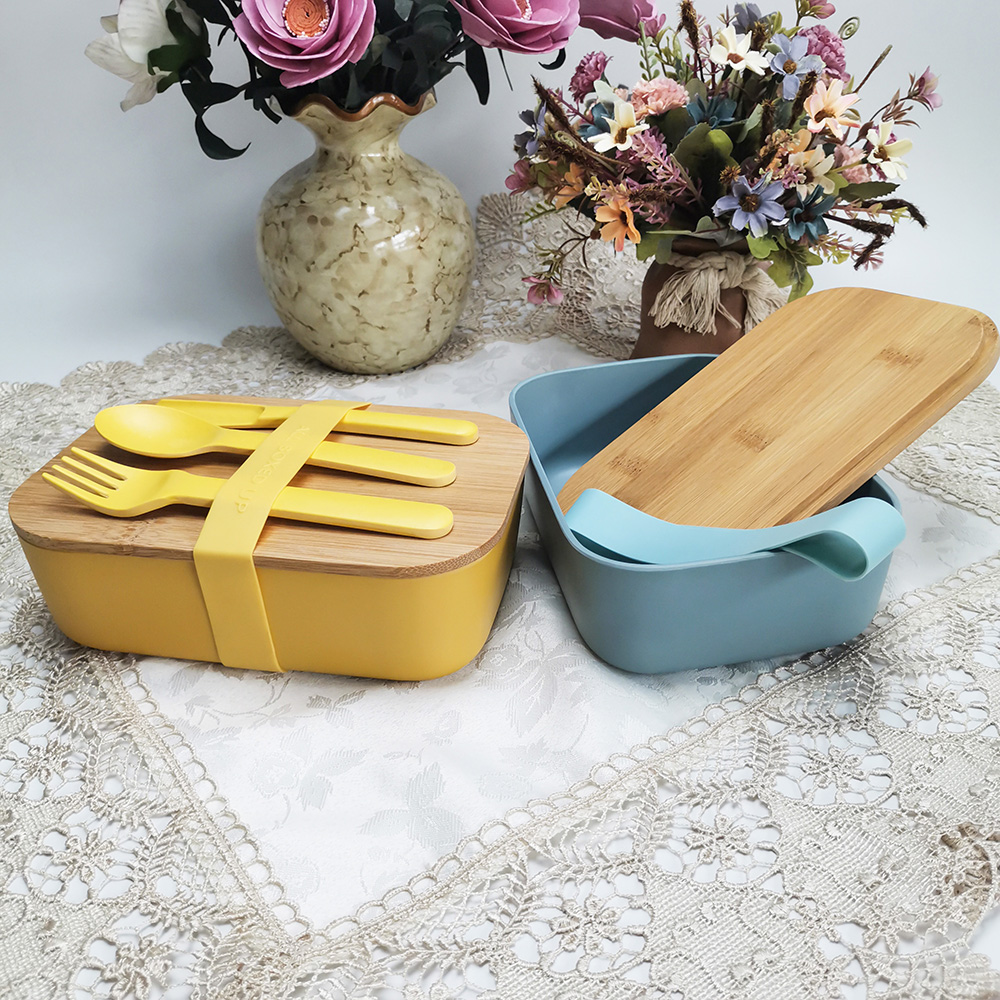 Récipient portatif de nourriture de boîte à lunch de bureau avec la bande de tissu de bout droit