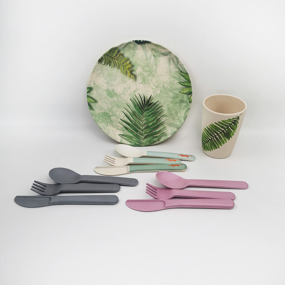 Ensemble de couverts pour ustensiles de cuisine écologiques - Fourchettes Cuillères Couteaux Ustensiles