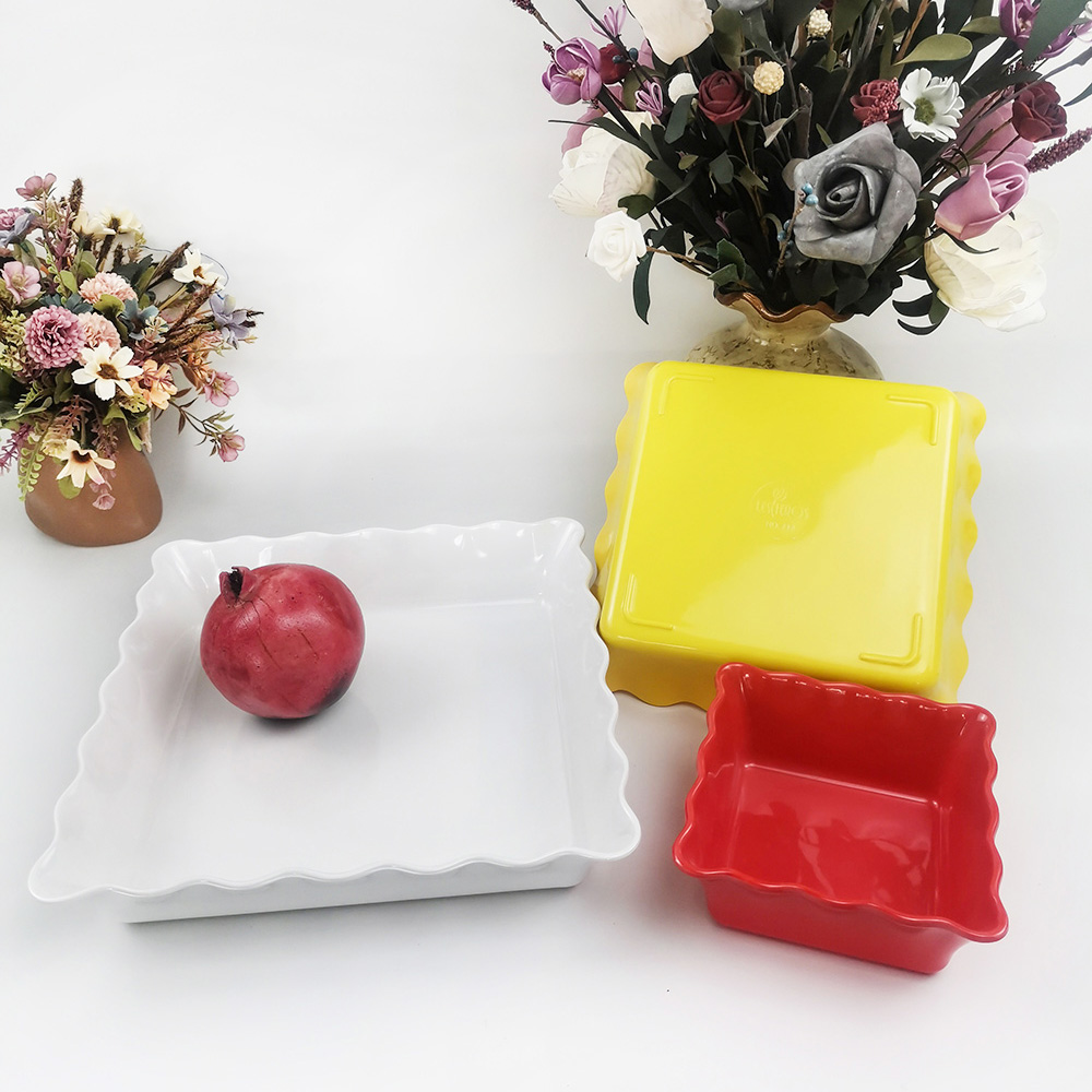Bol à salade de fruits ondulé carré de cuisine au design unique