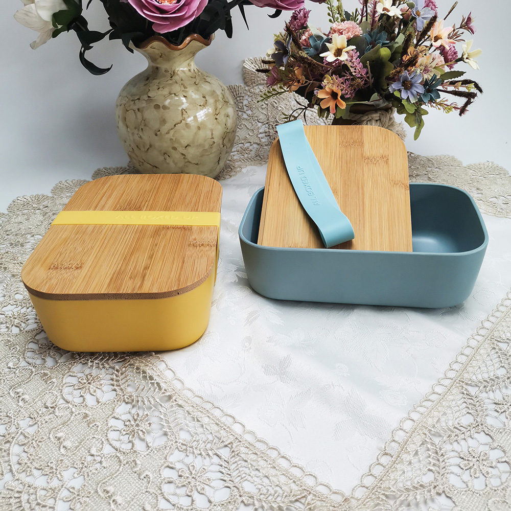 Récipient portatif de nourriture de boîte à lunch de bureau avec la bande de tissu de bout droit