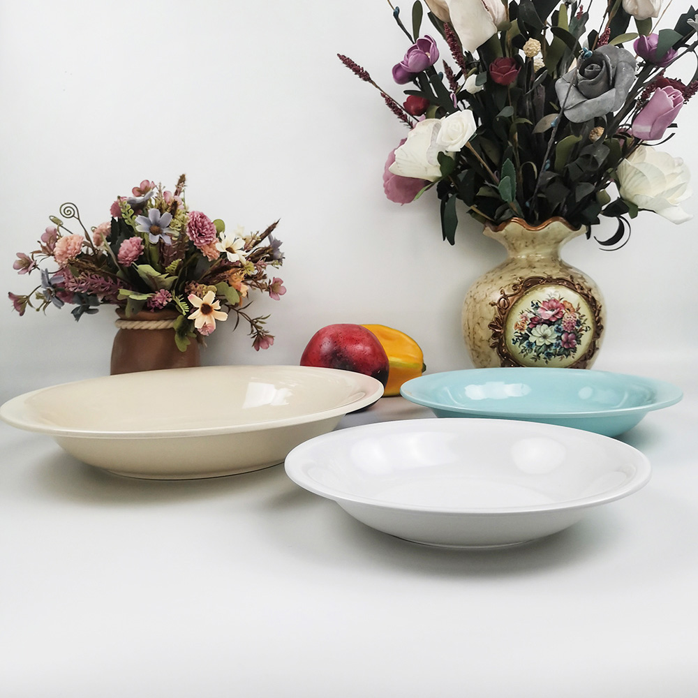 Plat de soupe rond en mélamine bon marché Nouvelle assiette en mélamine
