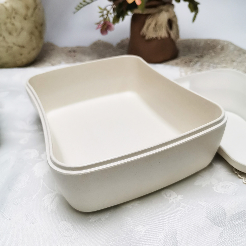 Boîte à bento carrée biodégradable écologique de couleur personnalisée
