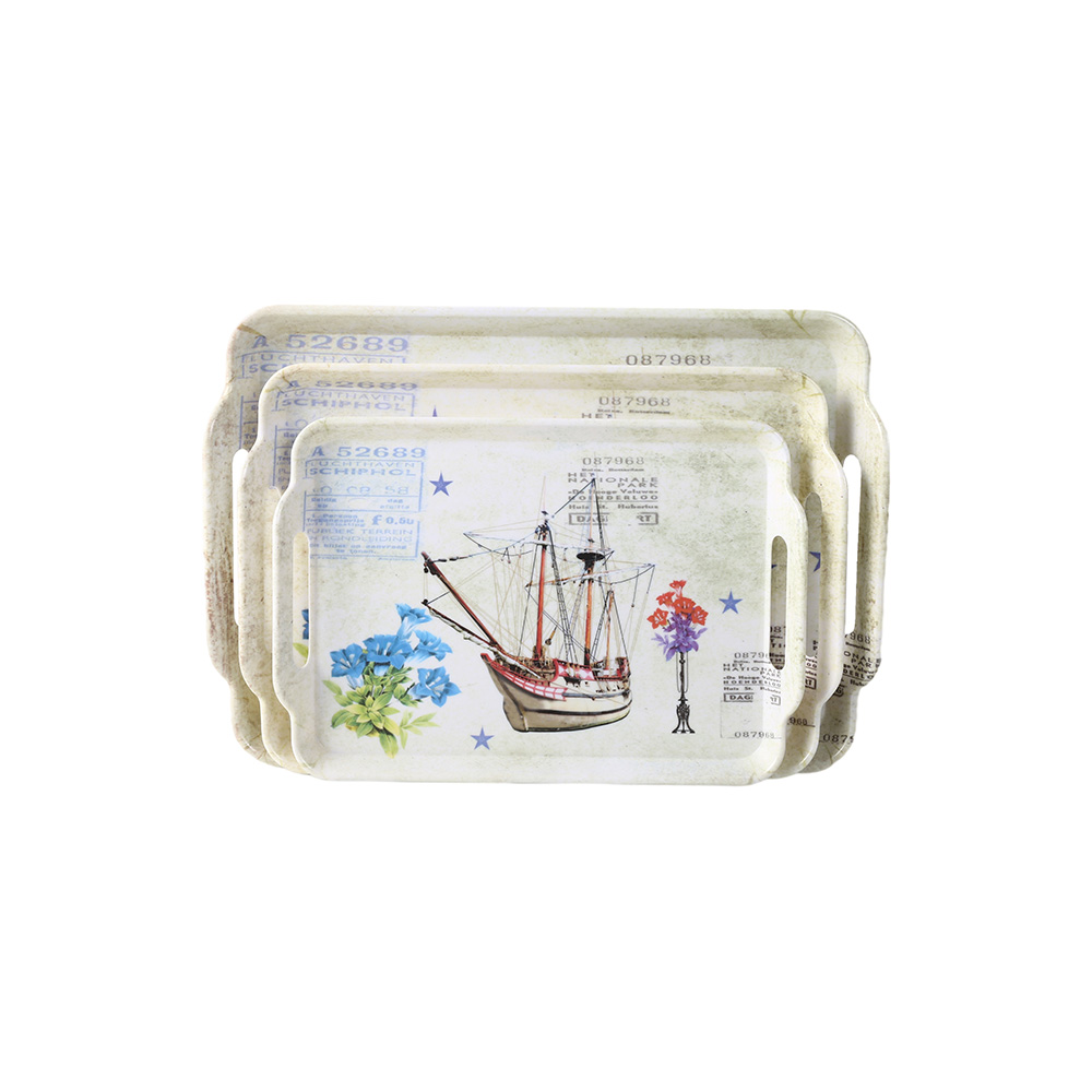 Plateau double oreille rectangulaire, plateau fruits et noix, plateau de rangement